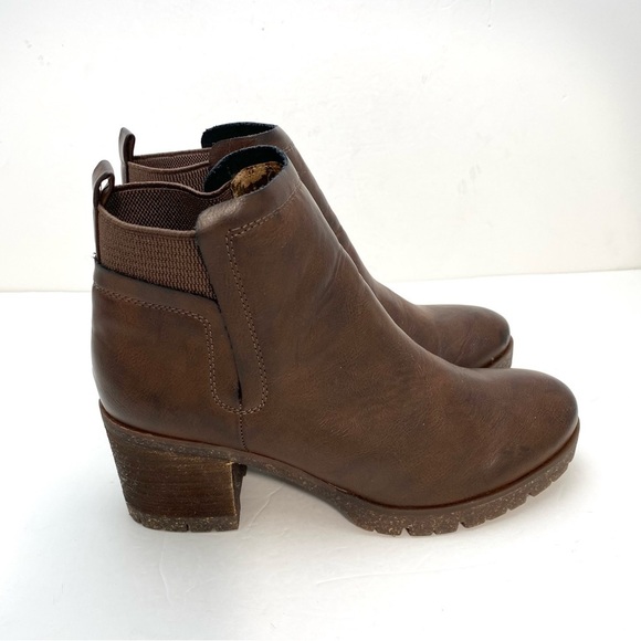 KORKS Elsie Ankle Chunky Heel Booties in Brown Size 10 - Picture 5 of 14